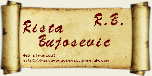 Rista Bujošević vizit kartica